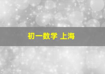 初一数学 上海